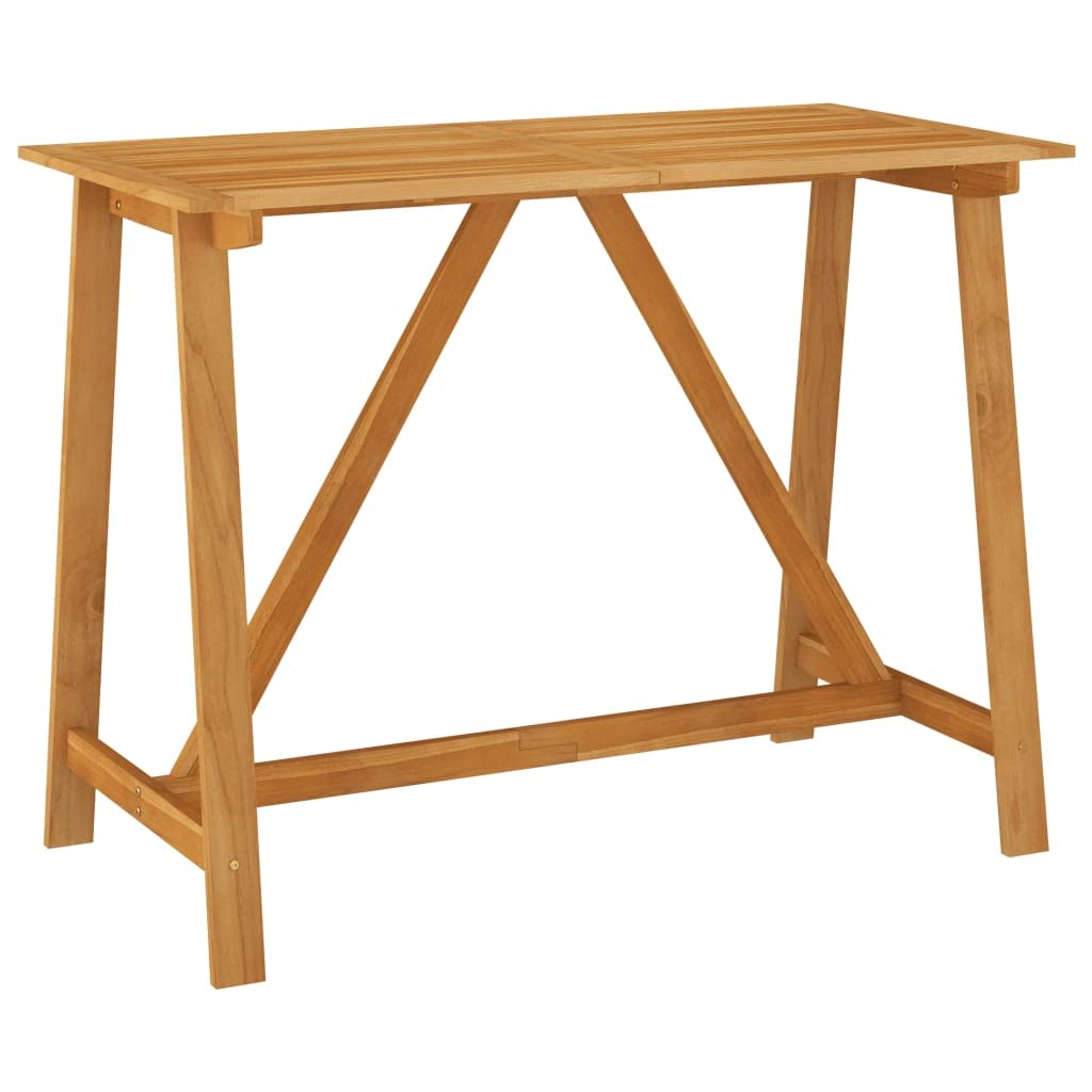vidaXL Patio Bar Set 5 Piece, Outdoor Bar Table and Stools with Wood Tabletop, Patio Furniture Set with Cushions, Dining Set for Garden, Farmhouse, Brown