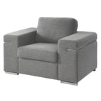 Gianna Light Gray Woven Fabric Arm Chair