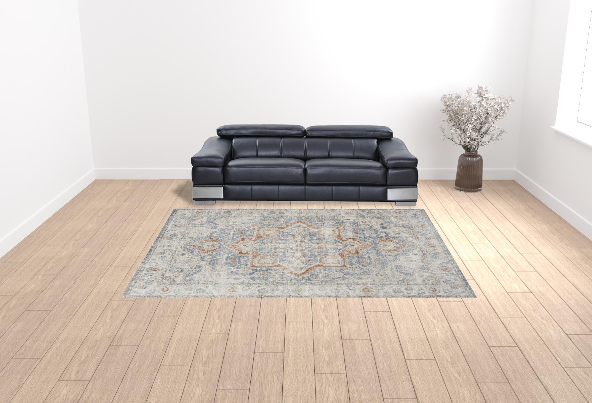 HomeRoots 521721 9 x 12 ft. Oriental Power Loom Rectangle Area Rug Gray