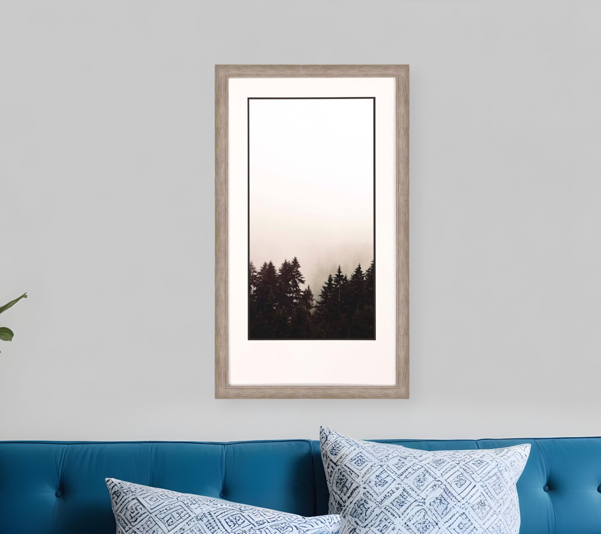 Misty Peak Silver Framed Print Wall Art