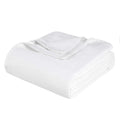 King White Cotton Woven Chevron Blanket