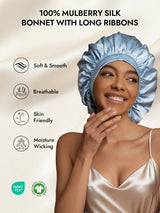 [Light Blue] SilkSilky  Sleep Cap 002