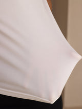 [White] SilkSilky  Half Sleeve Women's T-Shirt 004