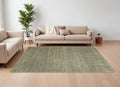 7' X 10' Tan and Green Power Loom Area Rug