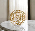 7'' Gold Aluminum Decorative Orb Tabletop Sculpture