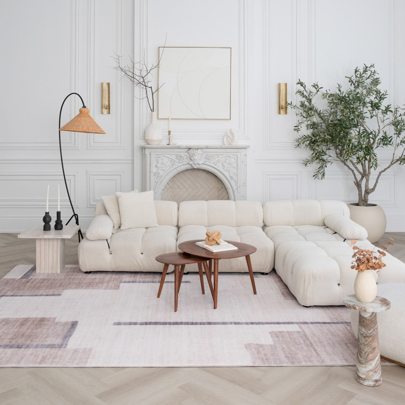 4' X 6' Beige and Brown Abstract Area Rug