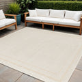 9 Ivory And Gold Square Indoor Outdoor Area Rug