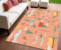 4 X 5 Orange Indoor Outdoor Area Rug