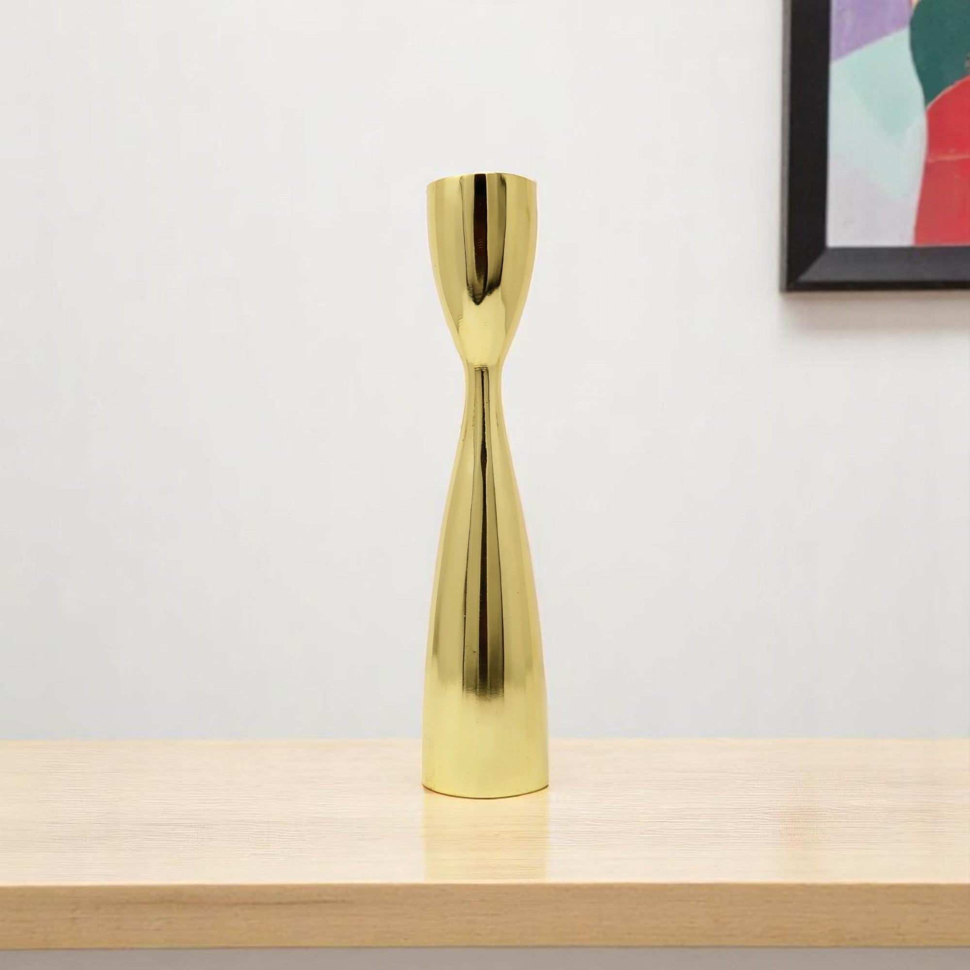 10'' Gold Stainless Steel Tabletop Taper Candlestick