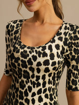 [Leopard] SilkSilky  Half Sleeve Women's T-Shirt 006