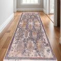 17 Runner Gray Beige And Orange Southwestern Runner Rug