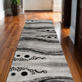 19 Runner Gray And Black Geometric Runner Rug