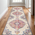 19 Runner Beige Rust And Purple Medallion Runner Rug