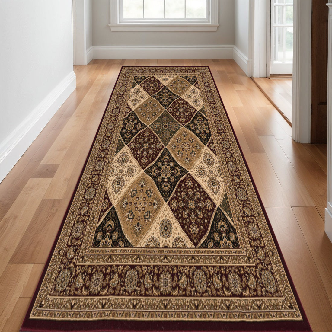 2 X 30 Red And Black Moroccan Area Rug