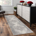 9 Gray And Beige Medallion Runner Rug