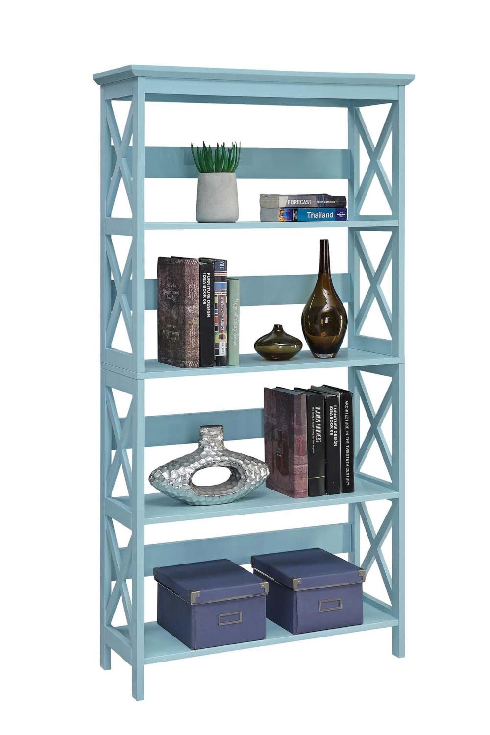 Convenience Concepts Oxford 5 Tier Bookcase, Sea Foam