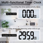 Txl Large Digital Wall Clock With Backlight, 14.2'' Battery Operated Alarm Clock With Day, Date & Temperature, Jumbo Display Dig