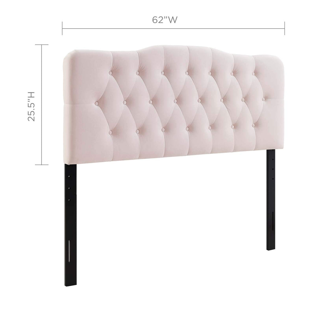 Modway Annabel Queen Headboard - Diamond Tufted Velvet, Pink, MOD-6129-PNK