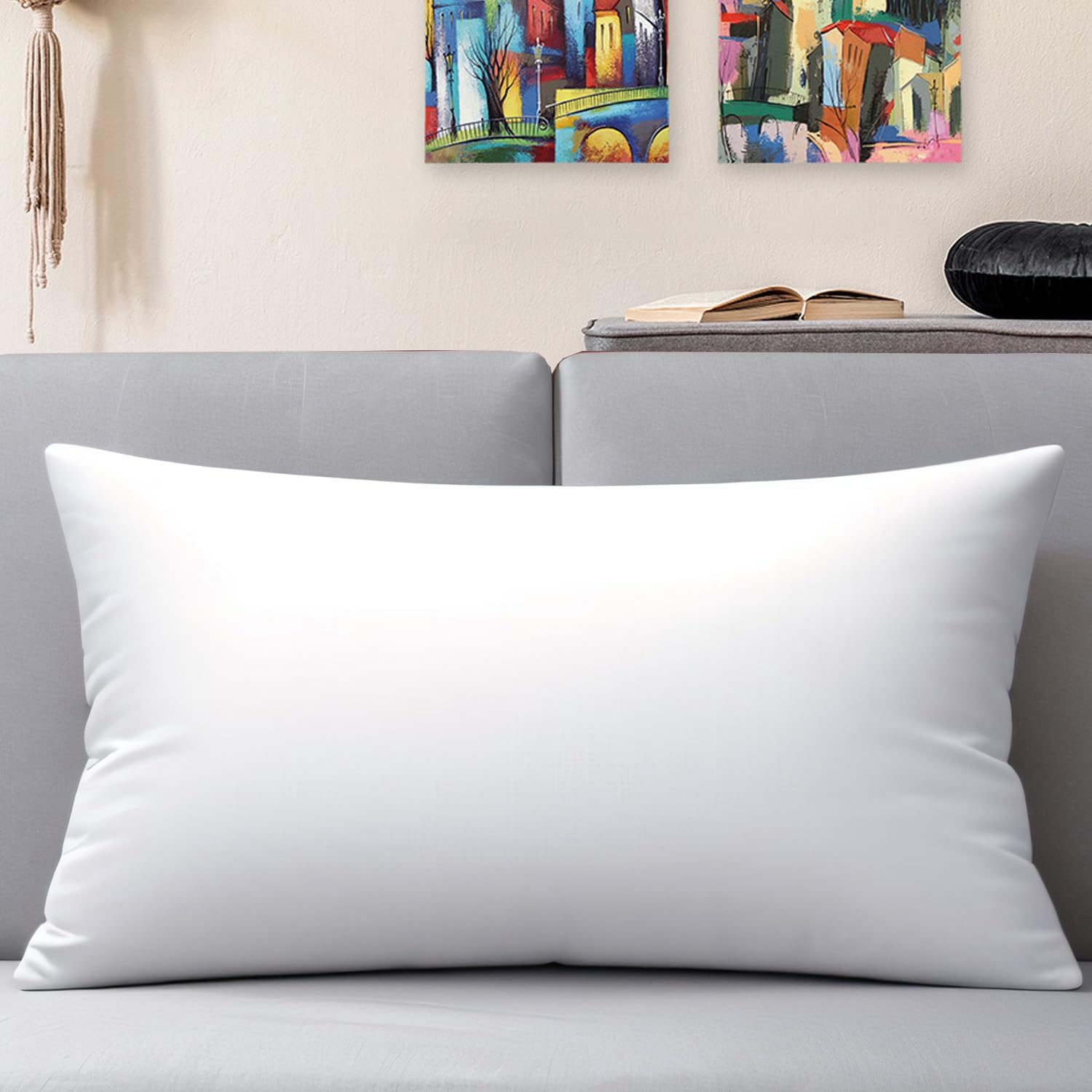 Jieitive Throw Pillow Inserts Hypoallergenic Premium Pillow Stuffer Rectangle Lumbar Pillow For Decorative Pillow Covers Cushion