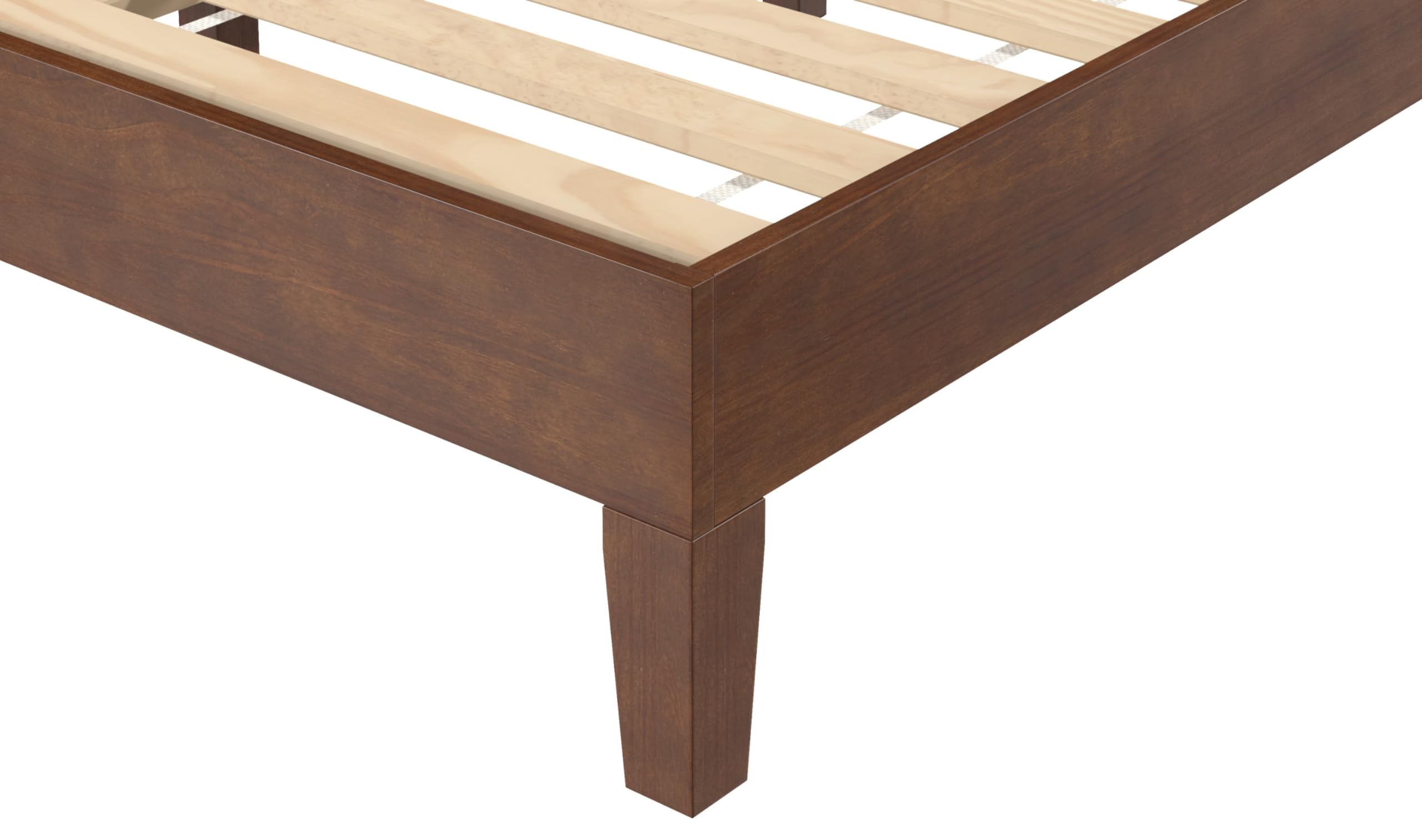 Steve Silver Co Nix Full Platform Bed, Bedroom, Farmhouse, Mid-Century, Traditional, 28-Slat Dual-Zone System Support, No Box Spring Needed, Solid Pine Wood, 77.01" L x 55.47" W x 12.24" H, Brown