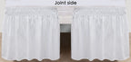 Biscaynebay Wrap Around Bed Skirts With Split Corners For Queen Beds 16' Drop, White Elastic Dust Ruffles Easy Fit Wrinkle & Fade Resistant Silky Luxurious Fabric Solid Machine Washable