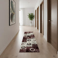 18 Red And Gray Geometric Runner Rug