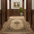 19 Runner Beige And Cream Oriental Runner Rug