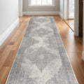 11 Gray And Beige Oriental Runner Rug
