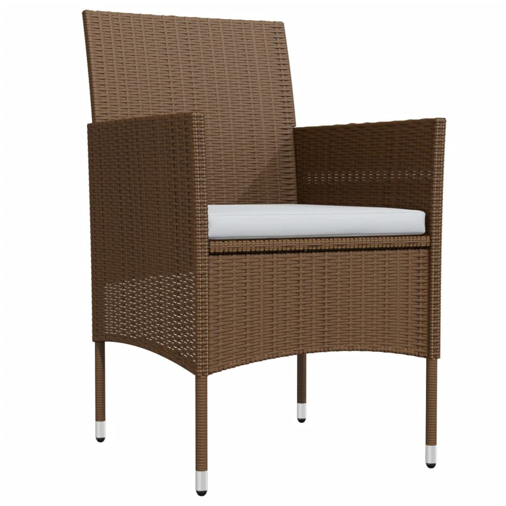 vidaXL Patio Dining Set 9 Piece with Cushions Garden Outdoor Terrace Balcony Backyard Dining Dinner Dinette Table and Chair Furniture Brown and Black
