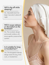 [White] SilkSilky  Sleep Cap 008