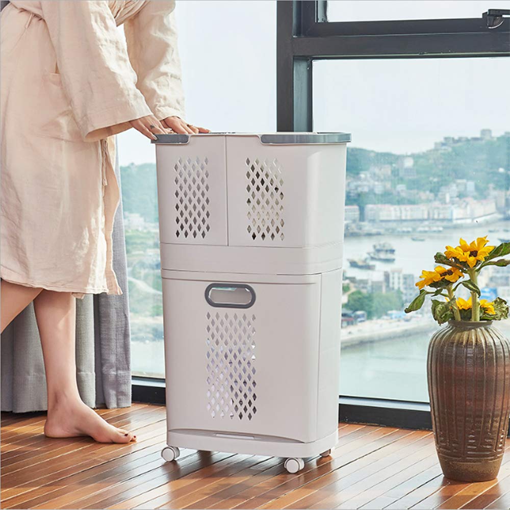 Bretoes Removable Laundry Basket Classification Thickened Storage Rack Household Storage Bucket White