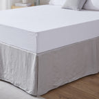 Simple&Opulence Premium Linen Bed Skirt Basic Style 18 Inch Tailored Drop Dust Proof Easy Fit Breathable (18'' Basic-Grey, Queen