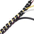 D-Line Tidy Spiral Wrap, Ctw2.5B, Management Solution To Organise Cables-2.5 Meter, Black, 2.5M Length