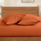 Horbaunal 2 Pack Microfiber Pillowcases King Size Burnt Orange Bed Pillow Cases With Envelope Closure, 1800 Thread Count Soft &