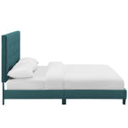 Modway Melanie Tufted Fabric Upholstered Twin Platform Bed in Teal