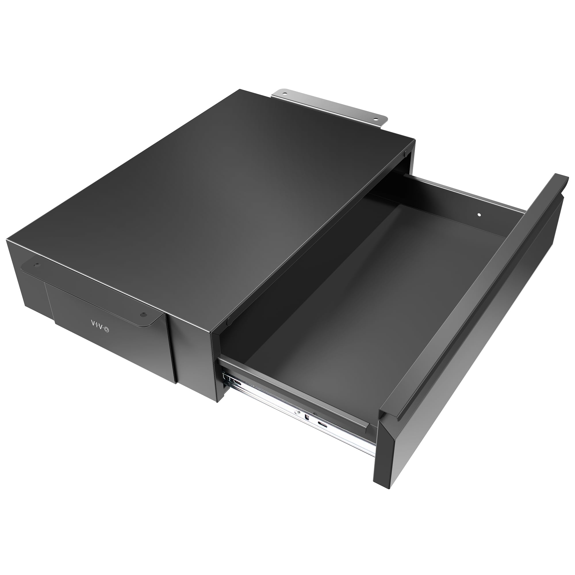 Vivo 18 Inch Under Desk Mounted Sliding Pull-Out Drawer, Office Accessories Storage Organizer For Sit Stand Desk Workstation, Bl