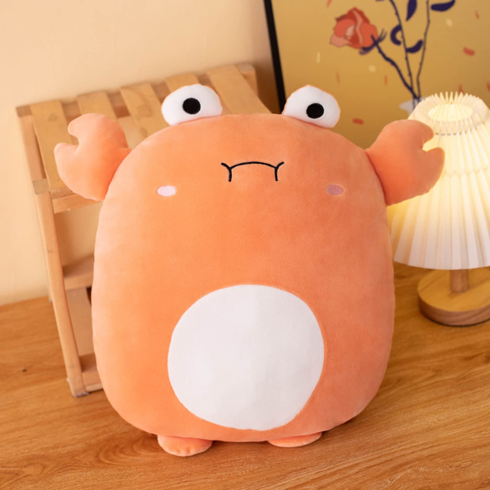 Grafingy Crab Stuffed Animal Plush Pillow, 16 Inch Crab Plushies Toy Kawaii Crab Plush Throw Pillow Gifts For Room Decor Kids Bi