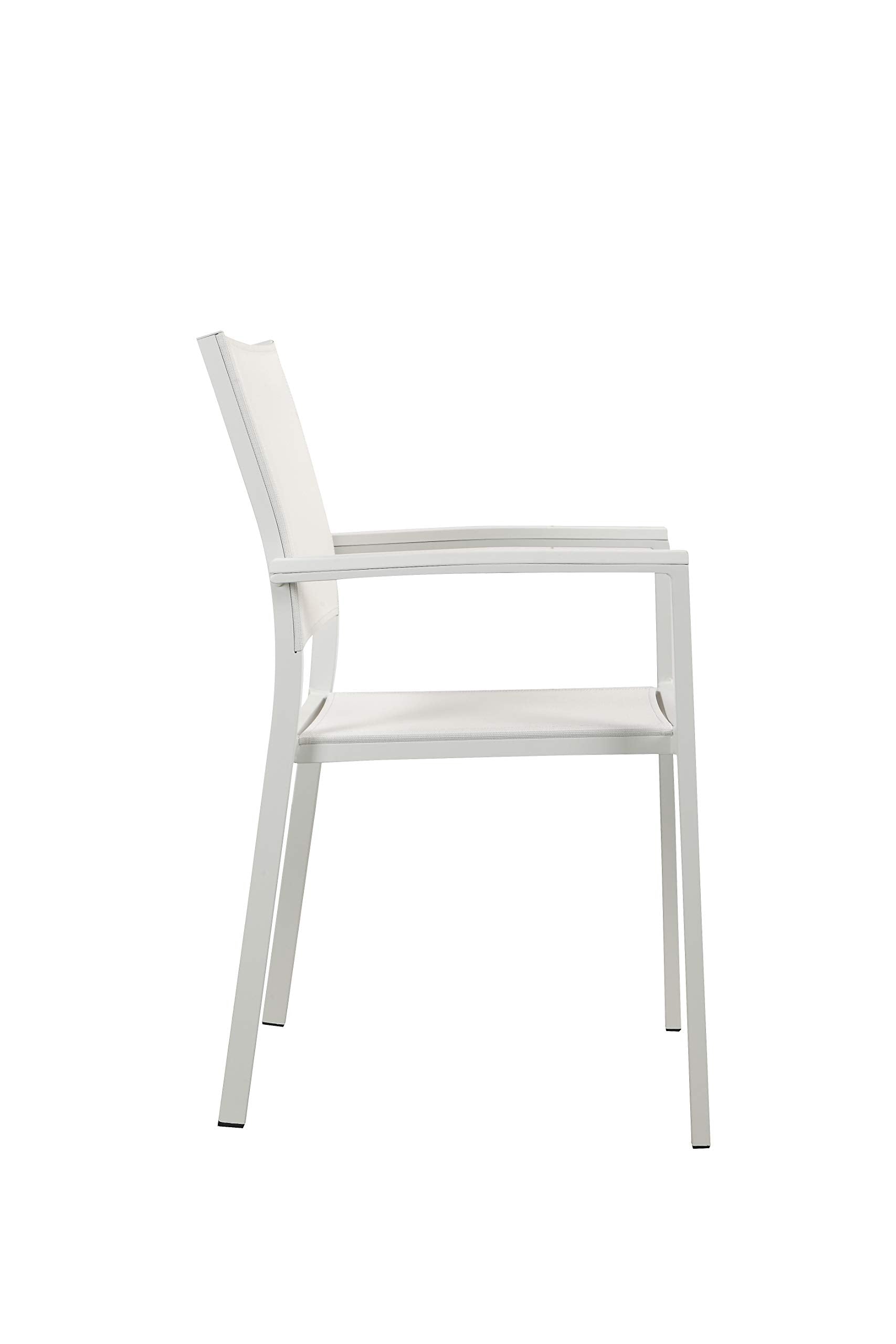 Pangea Home MIAMI 6AC WHT Dining Chairs Aluminum White