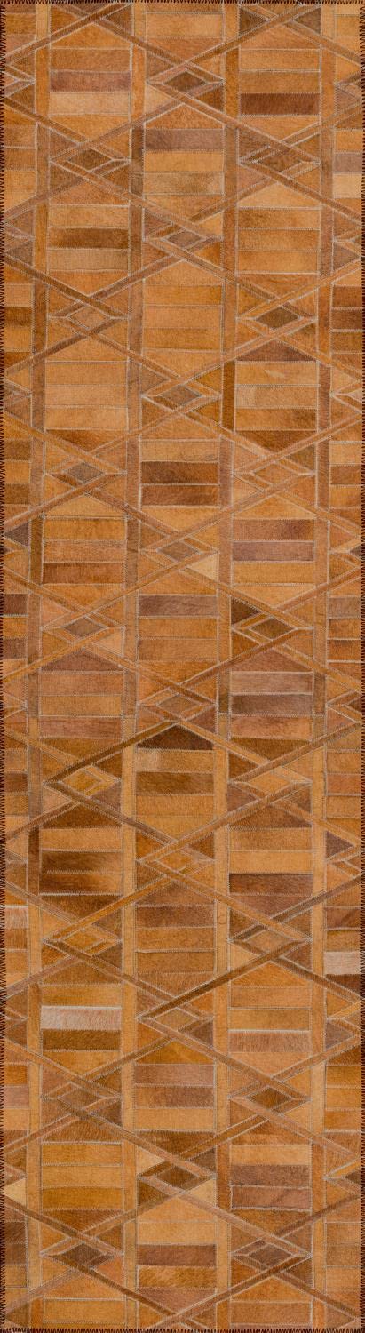 Dalyn Rugs Stetson Patchwork Faux Cowhide Ss4 Spice 2'3" X 12'