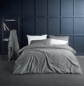 Solid Color Egyptian Cotton Duvet Cover Luxury Bedding Set High Thread Count Long Staple Sateen Weave Silky Soft Breathable Pima