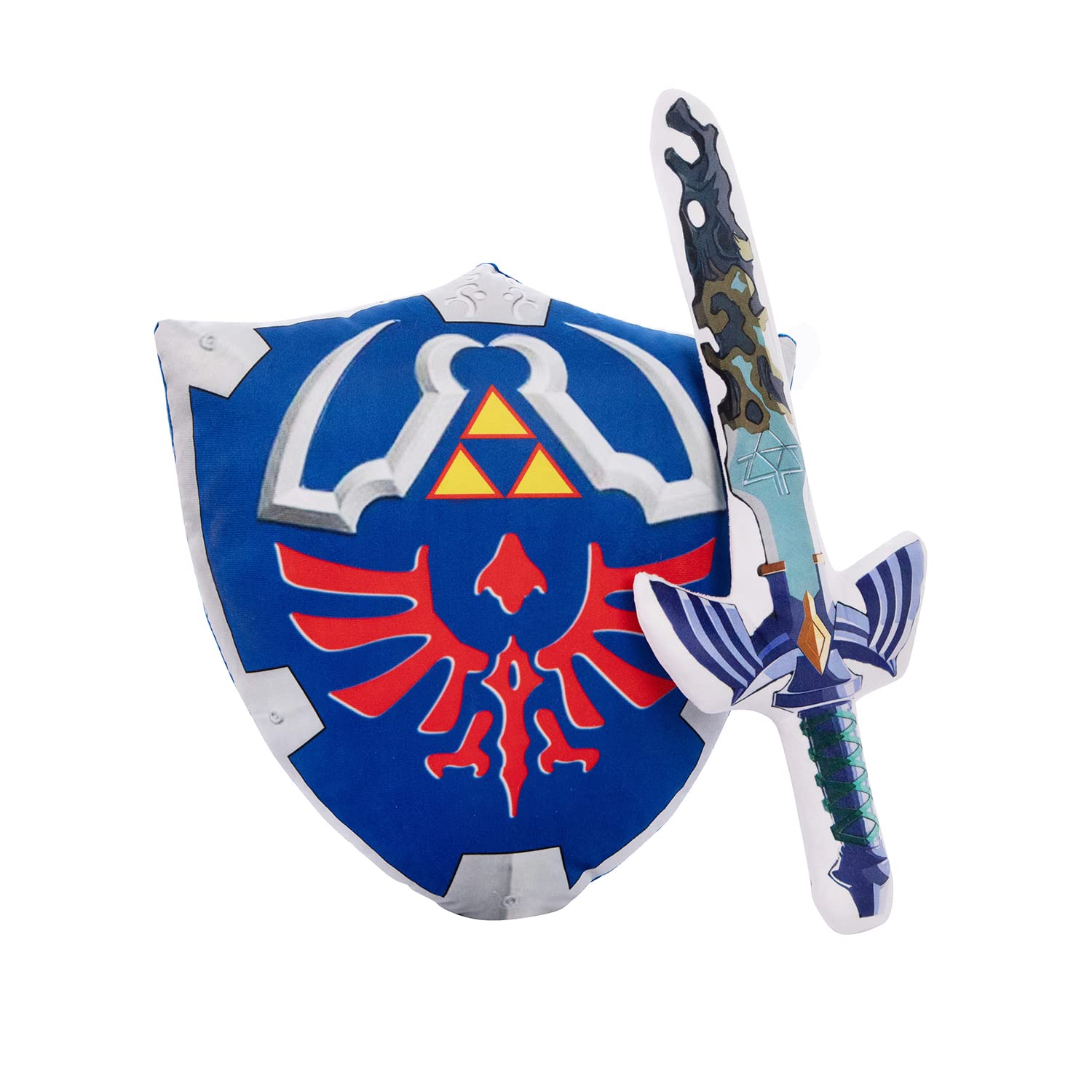 MARUKQW Master Sword Hylian Shield Plush Pillow Blue Polyester 15.75 INCH