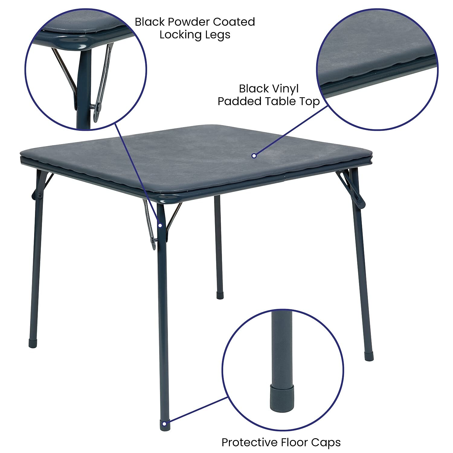 Flash Furniture Mindy Kids Navy 5 Piece Folding Table and Chair Set