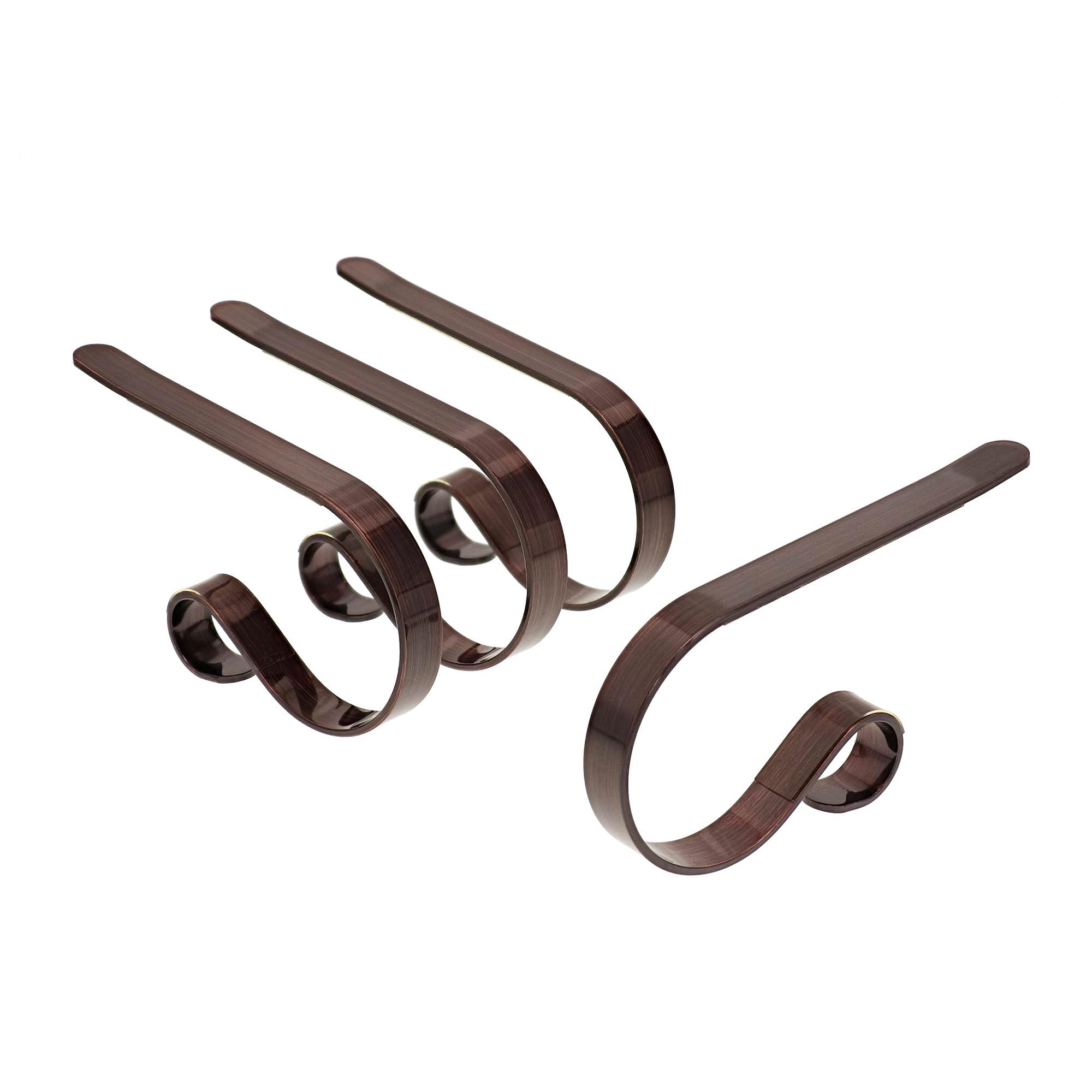 Haute Decor The Original MantleClip - 4 Pack (Oil-Rubbed Bronze) - Hang Christmas Stockings Safely and Securely from Mantels Up 