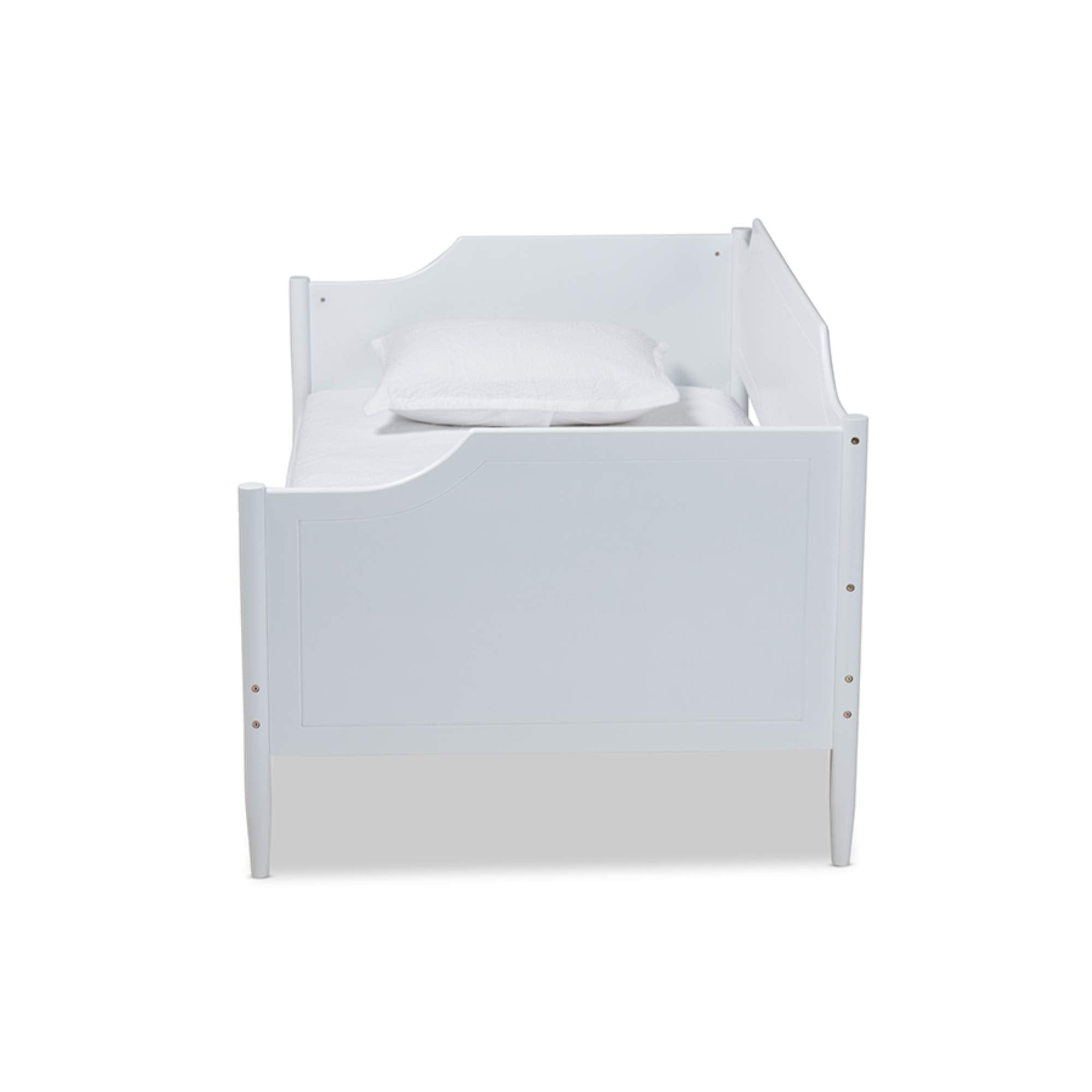 Baxton Studio Alya Classic Traditional Farmhouse White Finished Wood Twin Size Daybed