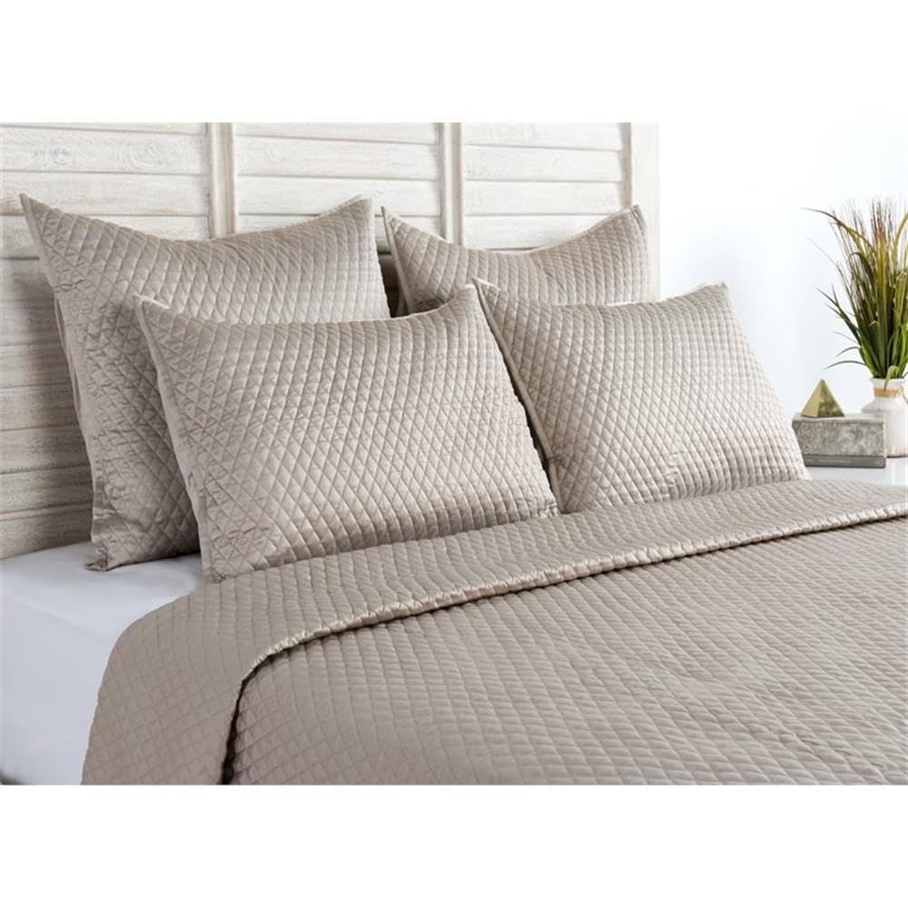 Kosas Home Winthrop 20X36 Diamond Matte Poly Sateen Fabric King Sham In Natural