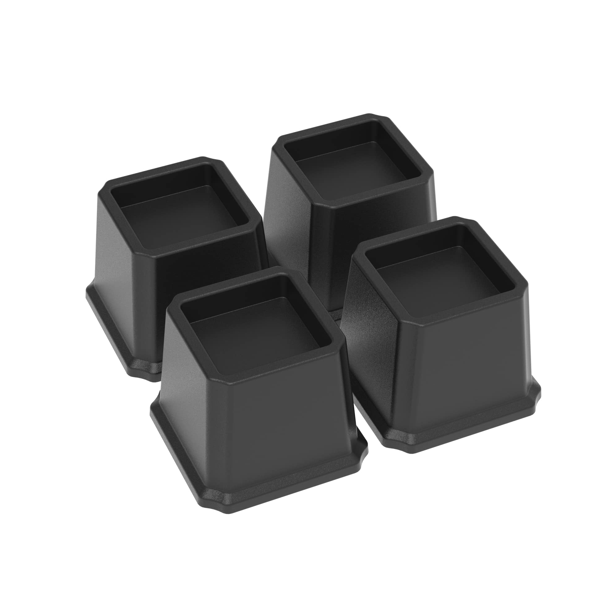 Napnapday Bed Risers 3 Inch Heavy Duty Bed Furniture Elevators, 1,500 Lbs Lifts Up Riser For Sofa And Table Set Of 4, Black