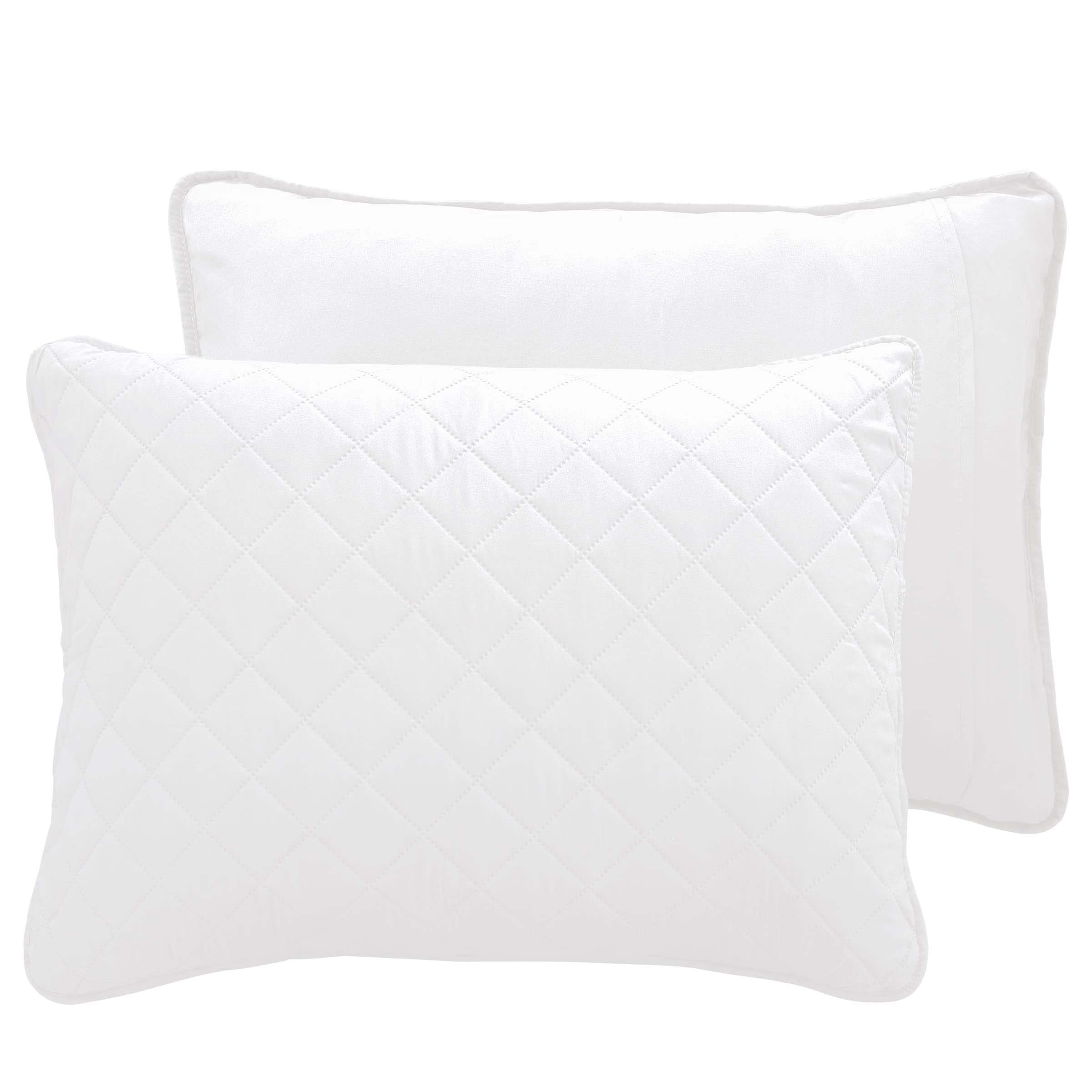 Easy-Going Twin Size Reversible Quilt Set With 1 Quilt And 1 Pillow Sham, Soft Bed Quilt Cover, Water Resistant Lightweight Microfiber Bedspread, Stain Resistant, White/White