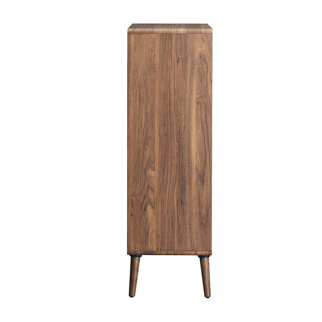 Modway EEI-6230-WAL-WHI Transmit Display Cabinet Bookshelf, Walnut White