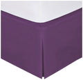Fancy Collection Easy Care Bed Skirt Pleated Microfiber 14 Inch Drop Bed Skirt Solid New (Purple, Queen)