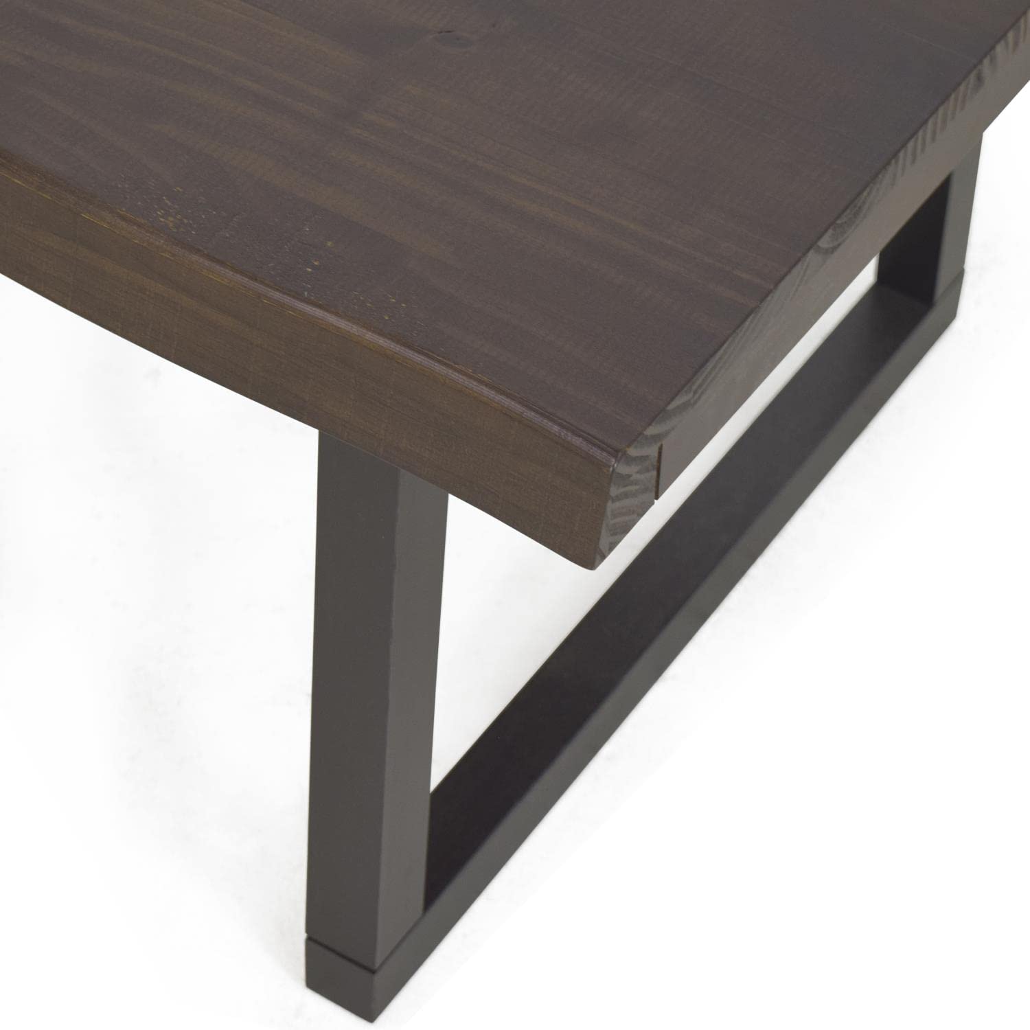 Steve Silver Co Jennings Rustic Cocktail Live Edge, Solid Pine Construction, and Two-Tone Cherry and Ebony Finish Table, 48 x 26 x 18